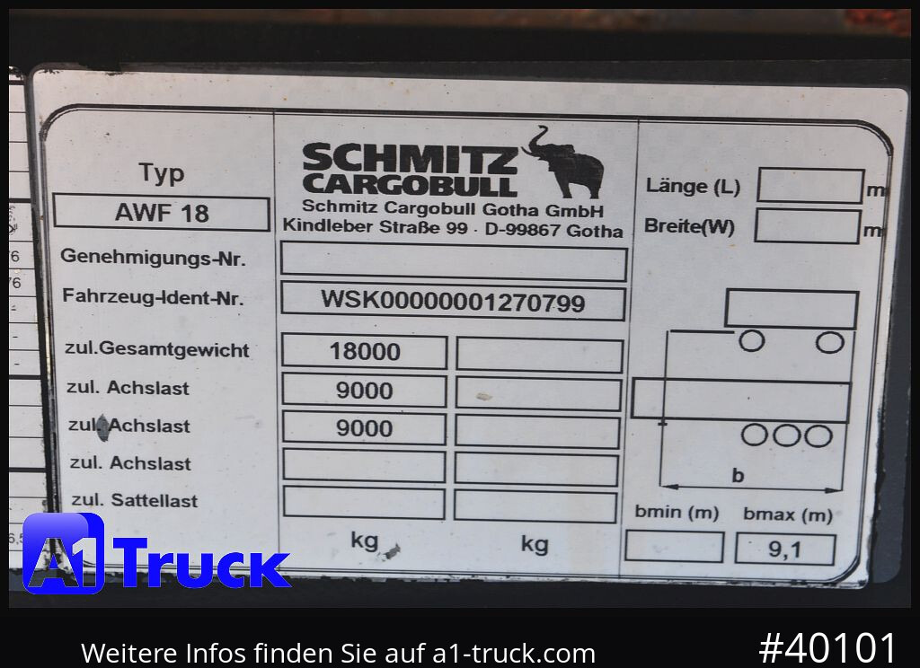 Camion SCHMITZ AWF 18, SAF Achse, Standard