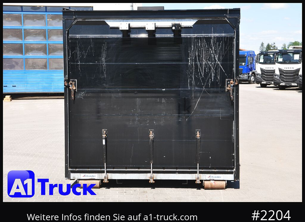 Camion SCHROEDER,WIESMOOR Abrollcontainer, Getränkeaufbau Wingliner, mehrmals vorhanden