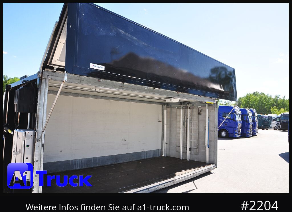 Camion SCHROEDER,WIESMOOR Abrollcontainer, Getränkeaufbau Wingliner, mehrmals vorhanden