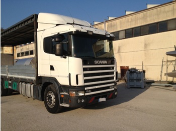 Camion à rideaux coulissants Scania 340 114L - 3 assi con pedana idraulica (peso 3000 kg) + telecomando: photos 1