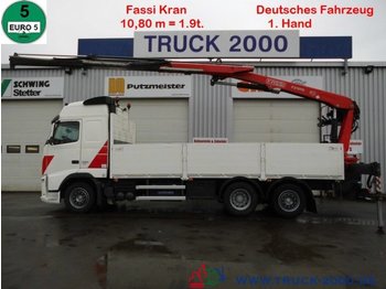 Camion plateau, Camion grue Volvo FH13-420 Fassi 22T/M 11m=2t.1.Hand Deutscher LKW: photos 1