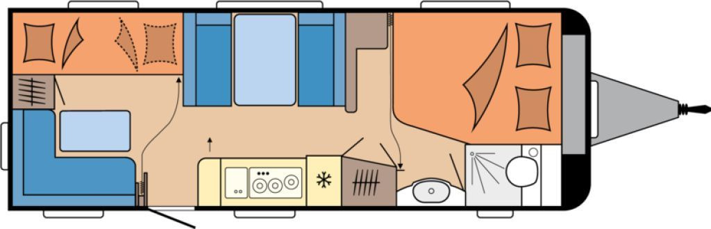 Caravane Hobby Excellent Edition 650 KMFe 2025 2200kg., Teppich