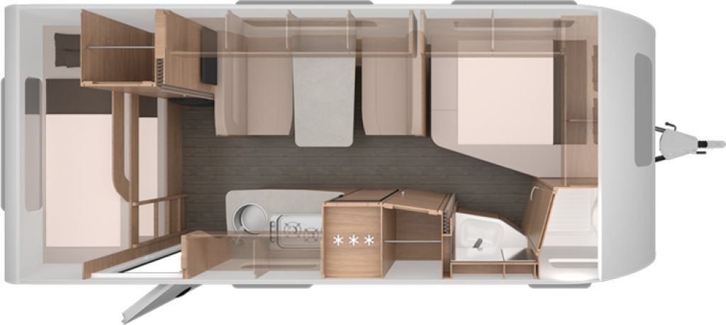 Caravane Knaus Südwind 540 FDK 60 Years Ausstellfenster Bug