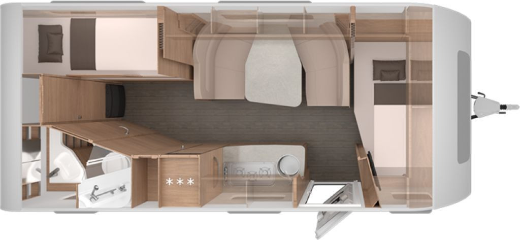 Caravane Knaus Südwind 580 QS 60 YEARS Kühlschrank 177l