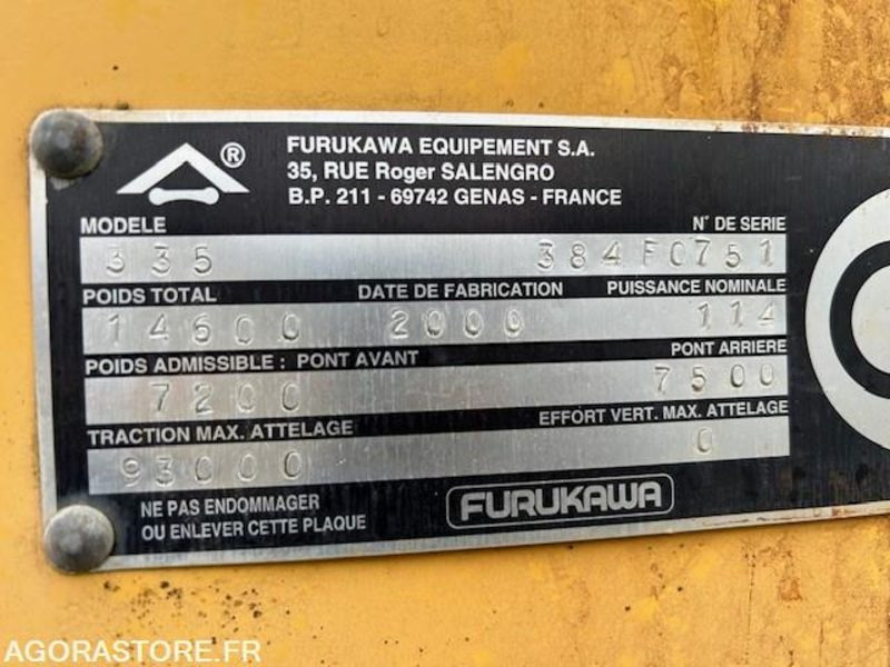 Chargeuse CHARGEUSE FURUKAWA 335 - 2000 - 5800 HEURES