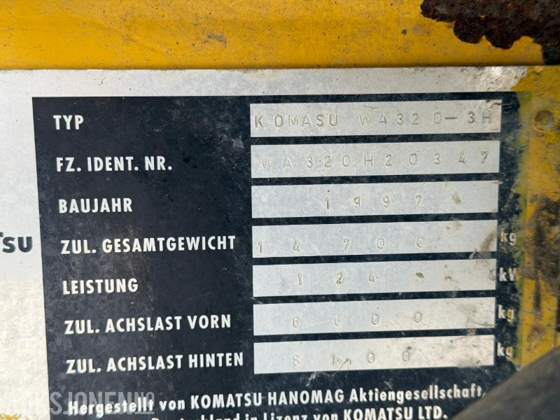 Chargeuse sur pneus 1997 Komatsu WA320-3H hjullaster