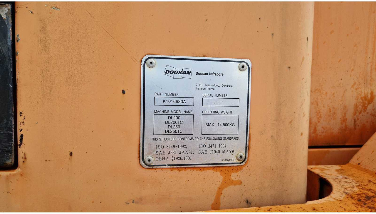 Chargeuse sur pneus 2010 DOOSAN DL200 WHEELED LOADER