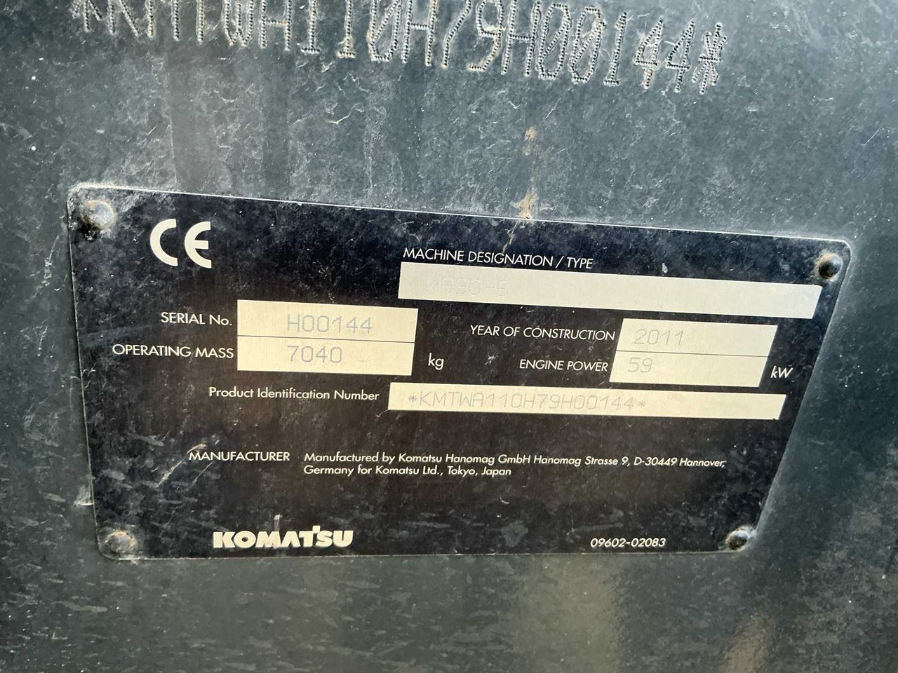 Chargeuse sur pneus 2011 KOMATSU FASTRAC WA90 SHOVEL