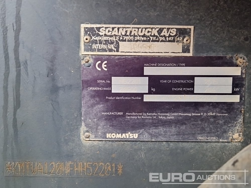 Chargeuse sur pneus 2015 Komatsu WA470-7