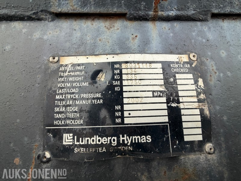 Chargeuse sur pneus 2018 Lundberg hymas 5240 hjullaster - U-plog - Skuffe - Tilleggshydraulikk - Kun 1540 timer!