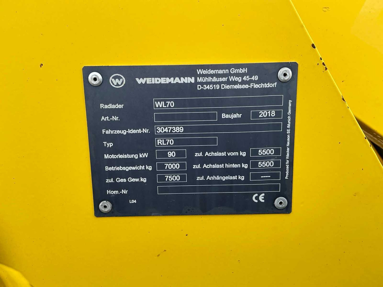 Chargeuse sur pneus 2018 WACKER-NEUSON WL70