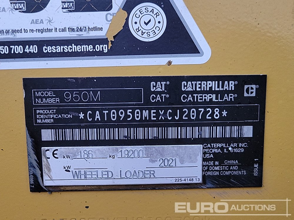 Chargeuse sur pneus 2021 CAT 950M