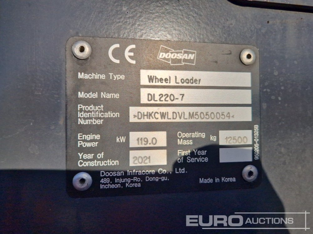 Chargeuse sur pneus 2021 Doosan DL220-7