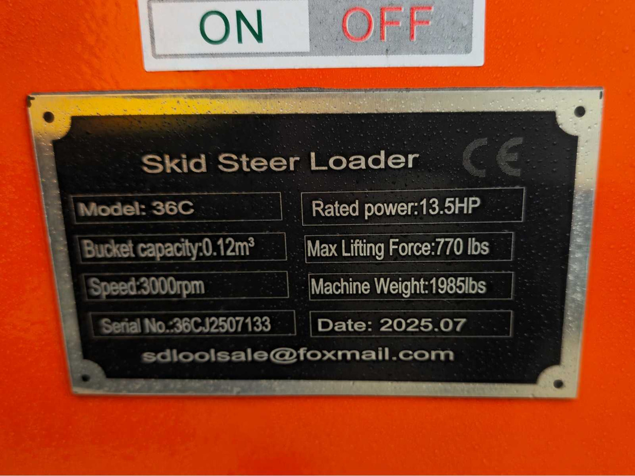 Chargeuse sur pneus 2025 - SDLOOL - 36C - ORANGE - SHOVEL