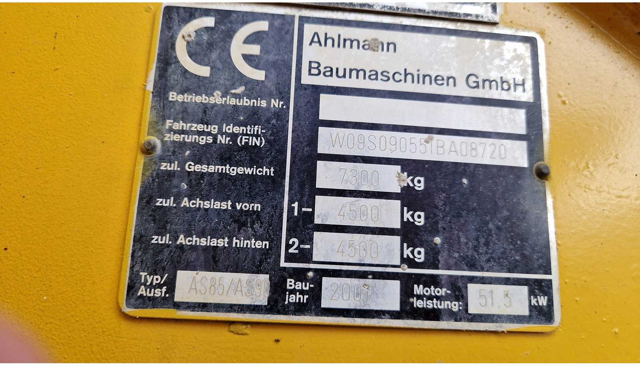 Chargeuse sur pneus AHLMANN - AS85 - SHOVEL - 2001