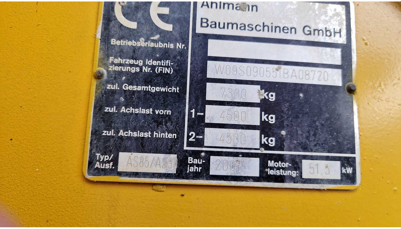 Chargeuse sur pneus AHLMANN - AS85 - SHOVEL - 2001