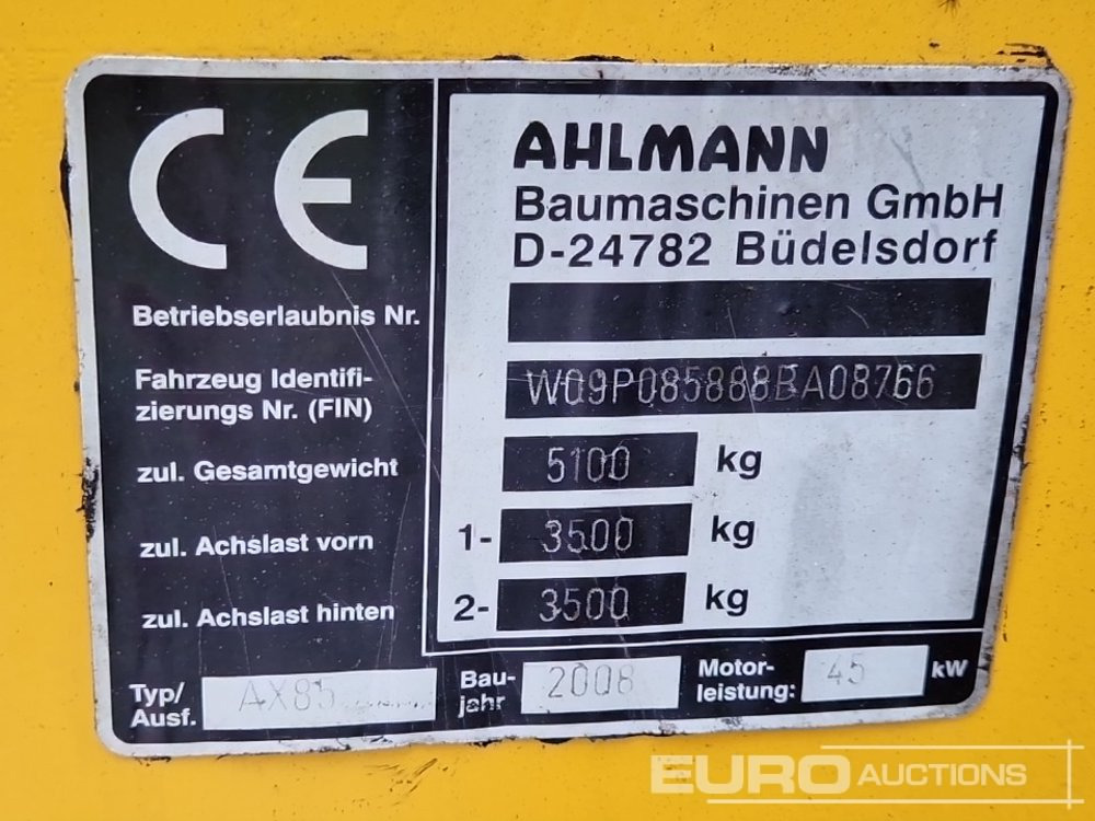 Chargeuse sur pneus Ahlmann AX85