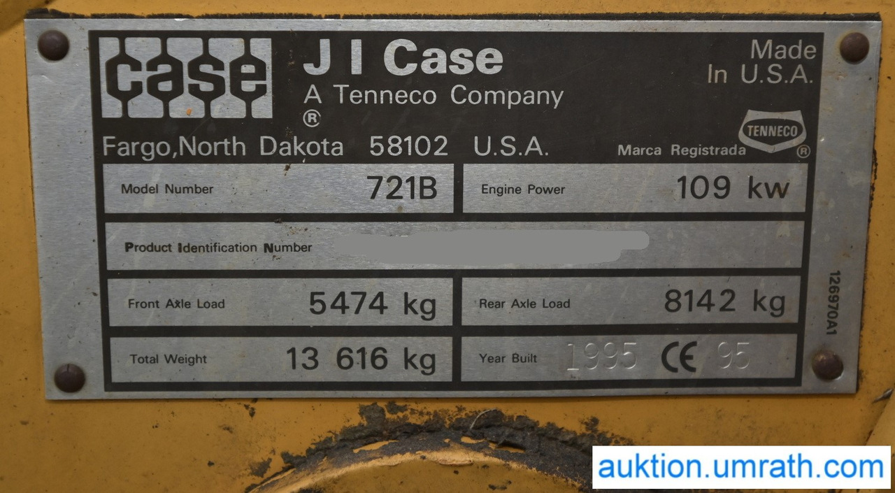 Chargeuse sur pneus CASE 721 B