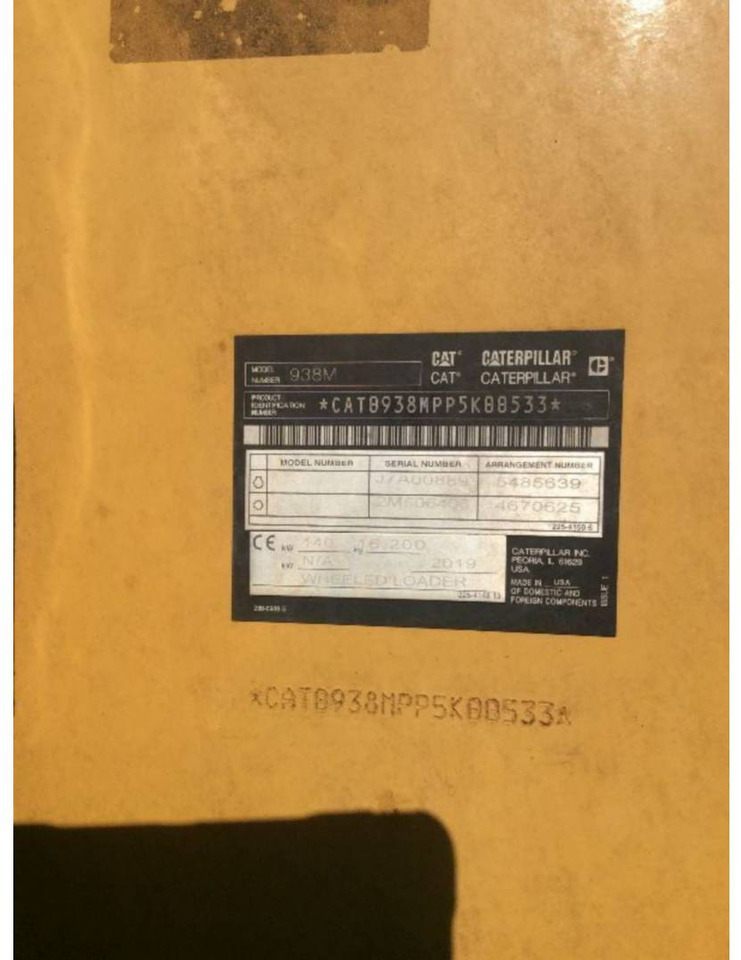 Chargeuse sur pneus CAT 938M