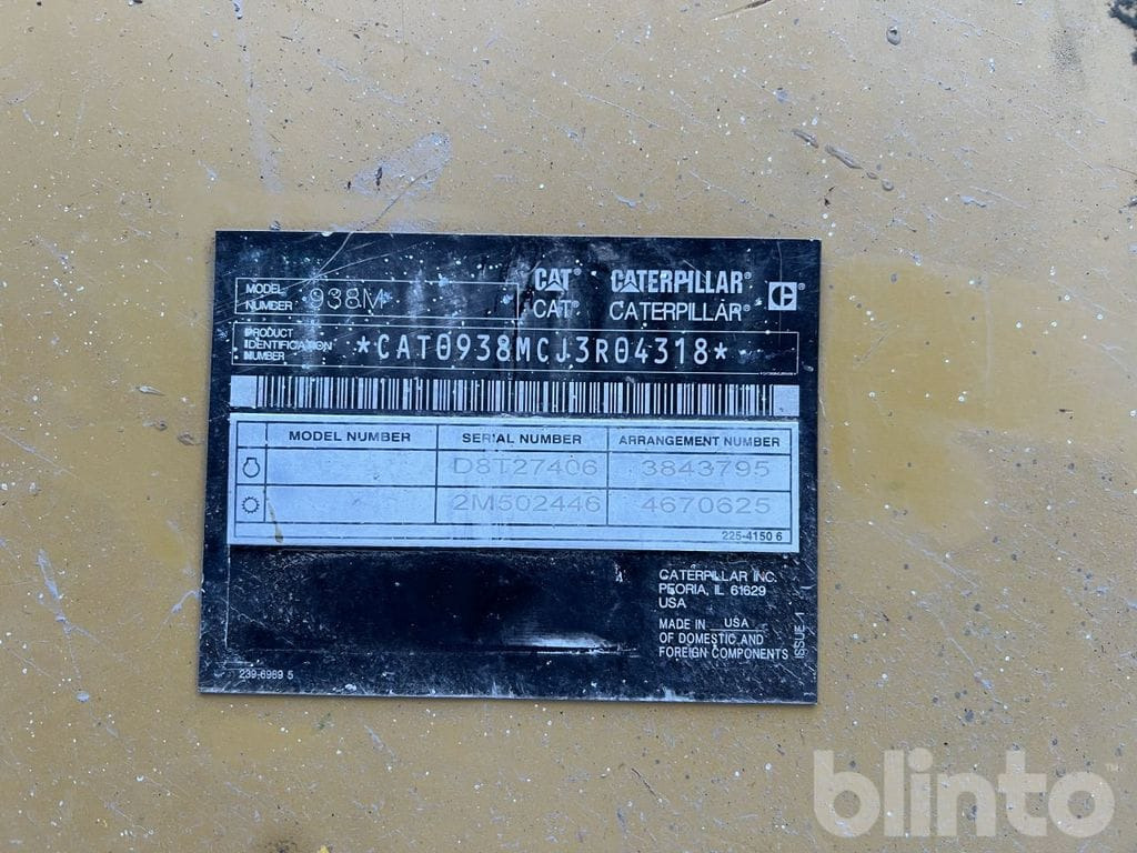 Chargeuse sur pneus CAT 938M Lång bom