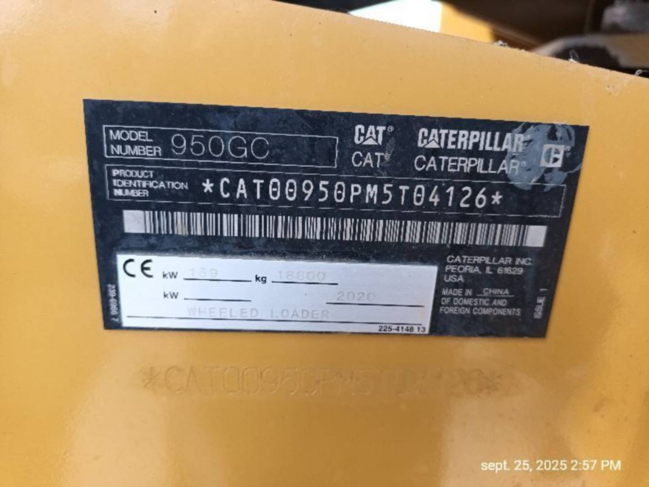 Chargeuse sur pneus CAT 950GC