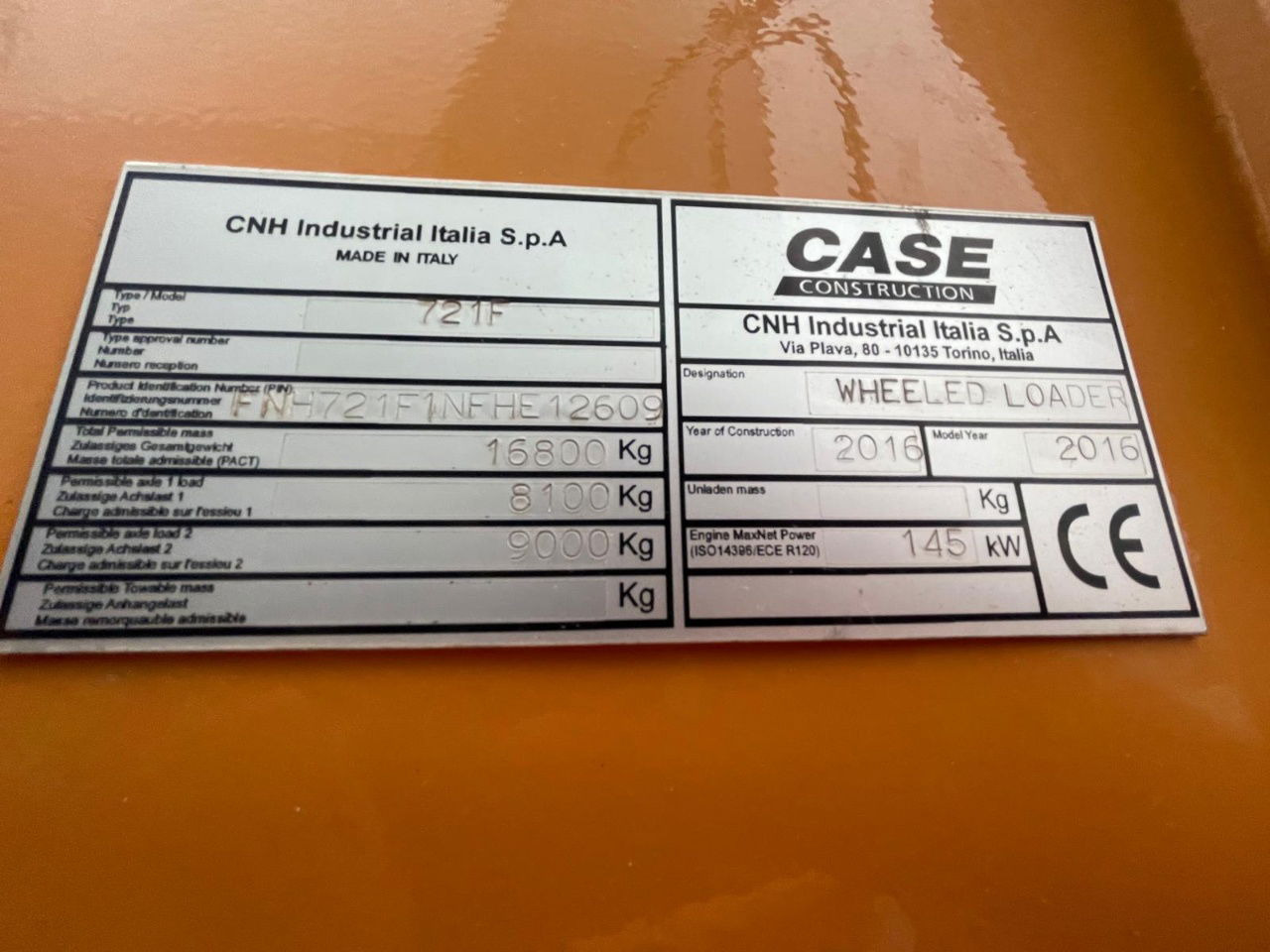 Chargeuse sur pneus Case 721F