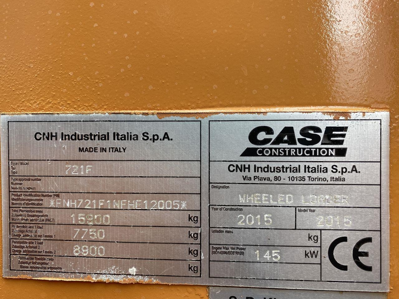 Chargeuse sur pneus Case 721F