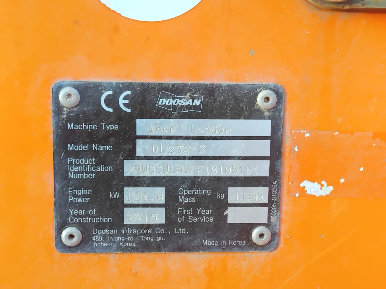 Chargeuse sur pneus DOOSAN DL250-3