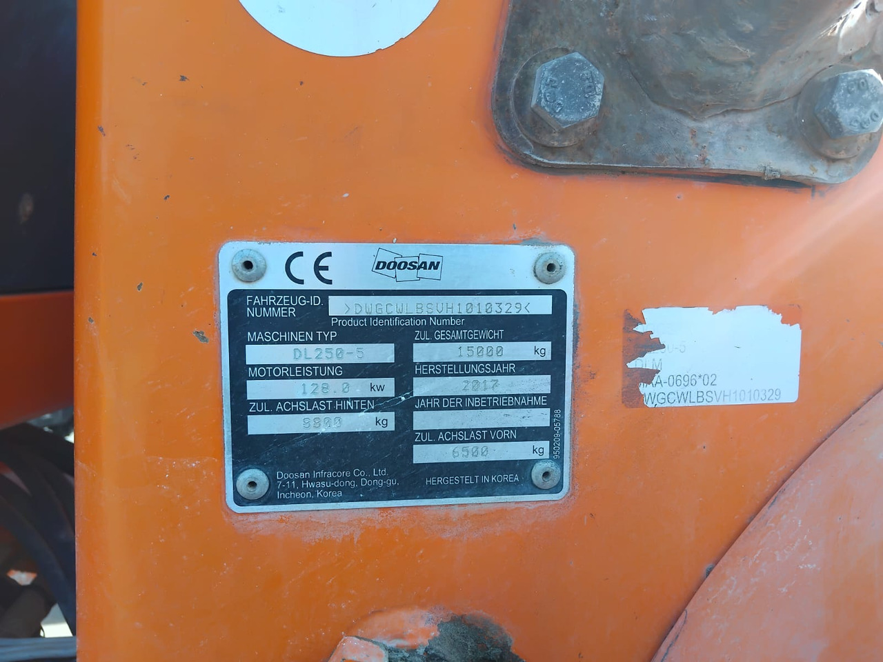 Chargeuse sur pneus DOOSAN DL250-5