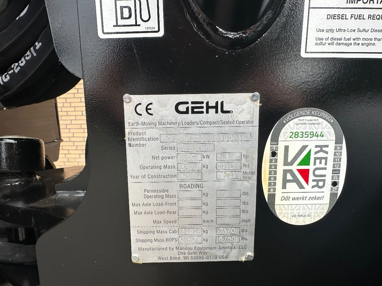 Chargeuse sur pneus Gehl AL550