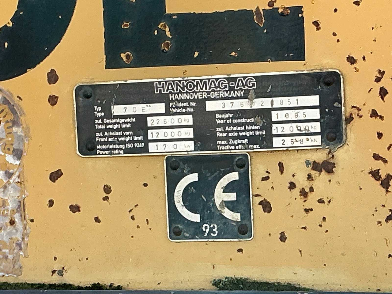 Chargeuse sur pneus HANOMAG - 70 E - SHOVEL - 1995