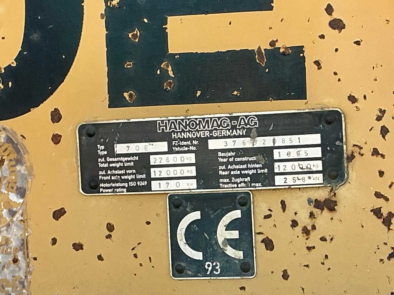 Chargeuse sur pneus HANOMAG - 70 E - SHOVEL - 1995