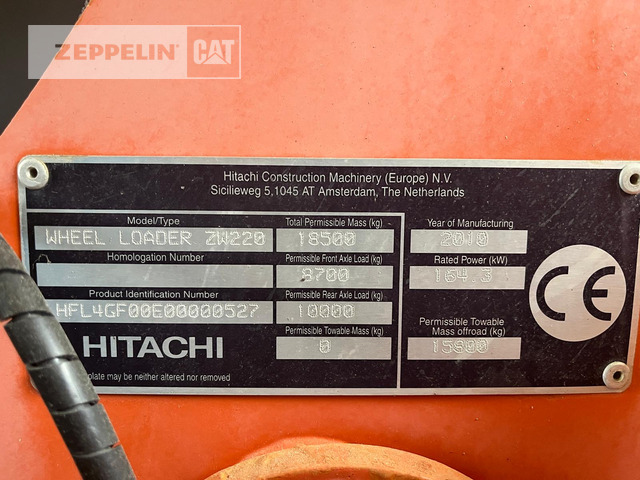 Chargeuse sur pneus Hitachi ZW220