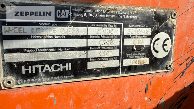 Chargeuse sur pneus Hitachi ZW250-6
