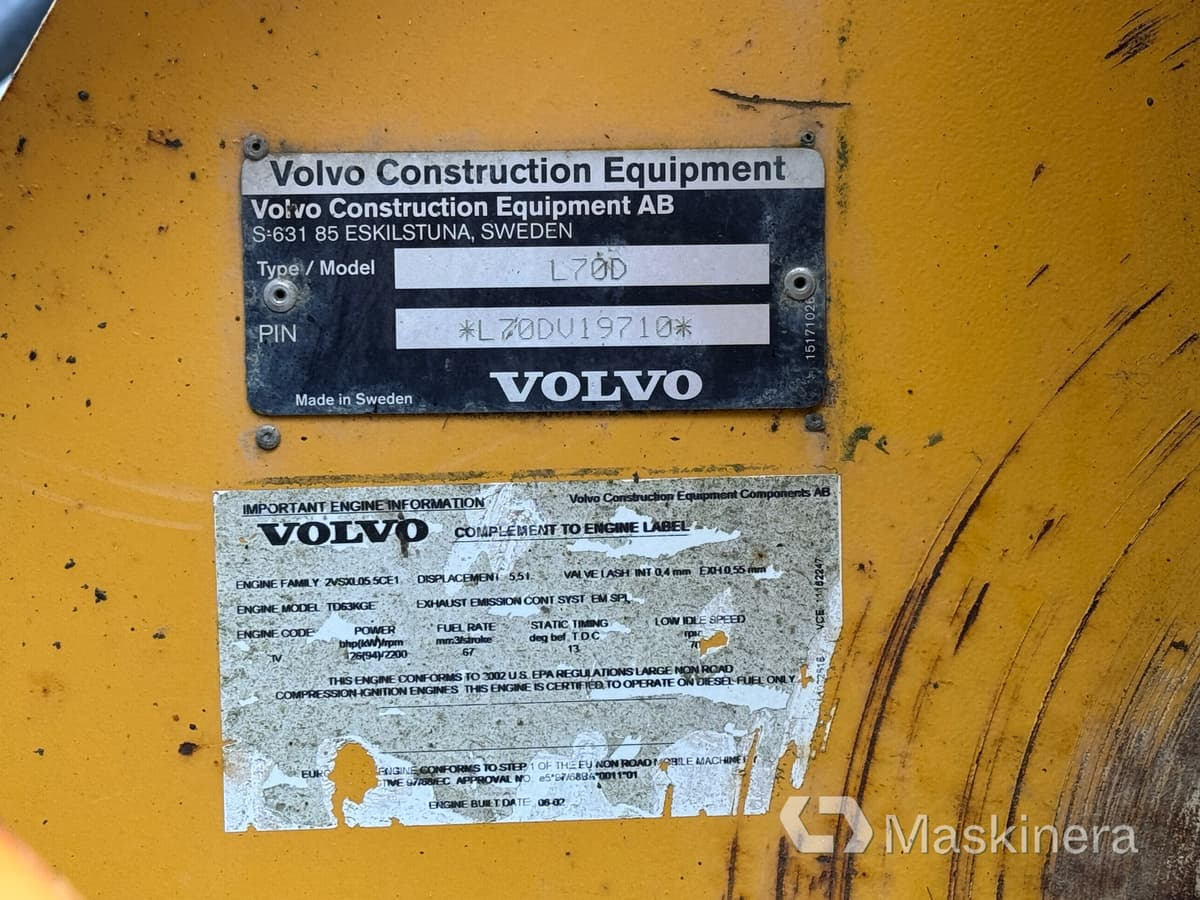 Chargeuse sur pneus Hjullastare Volvo L70D