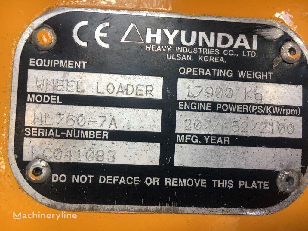 Chargeuse sur pneus Hyundai HL760-A