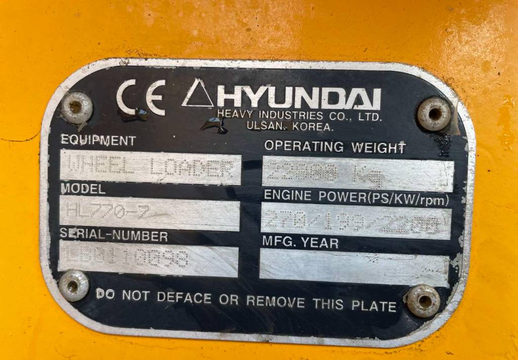 Chargeuse sur pneus Hyundai HL770-7
