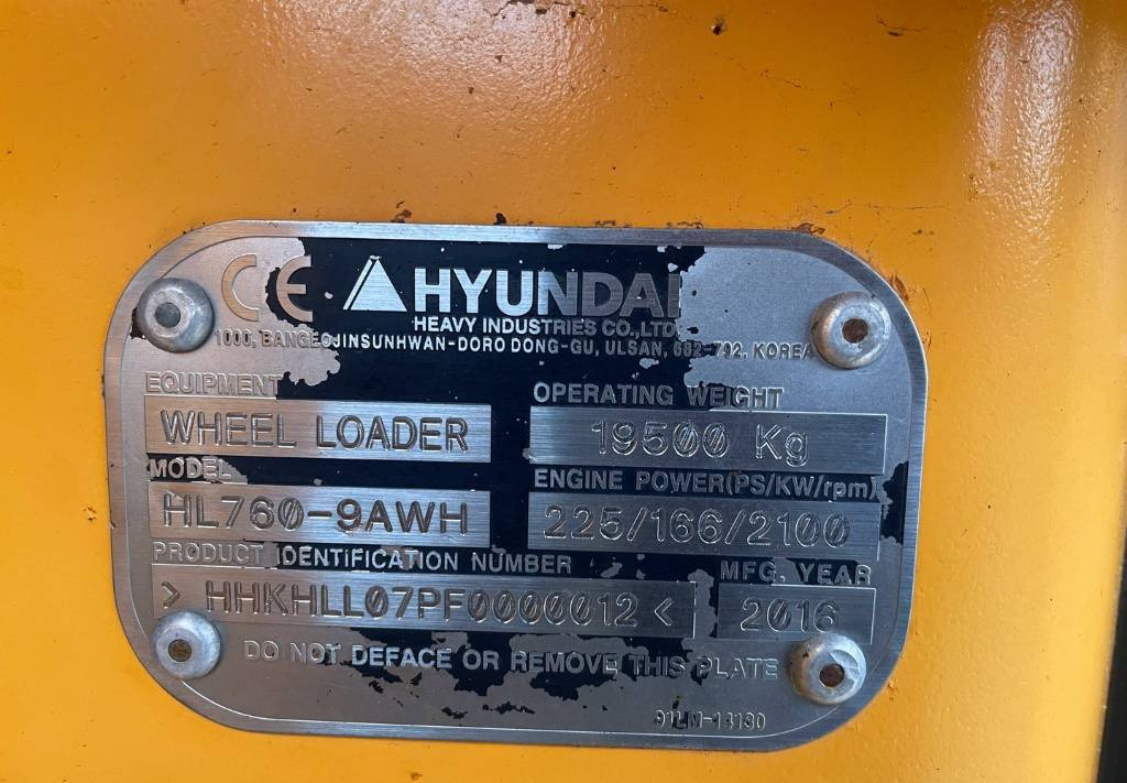Chargeuse sur pneus Hyundai HL 760-9 A