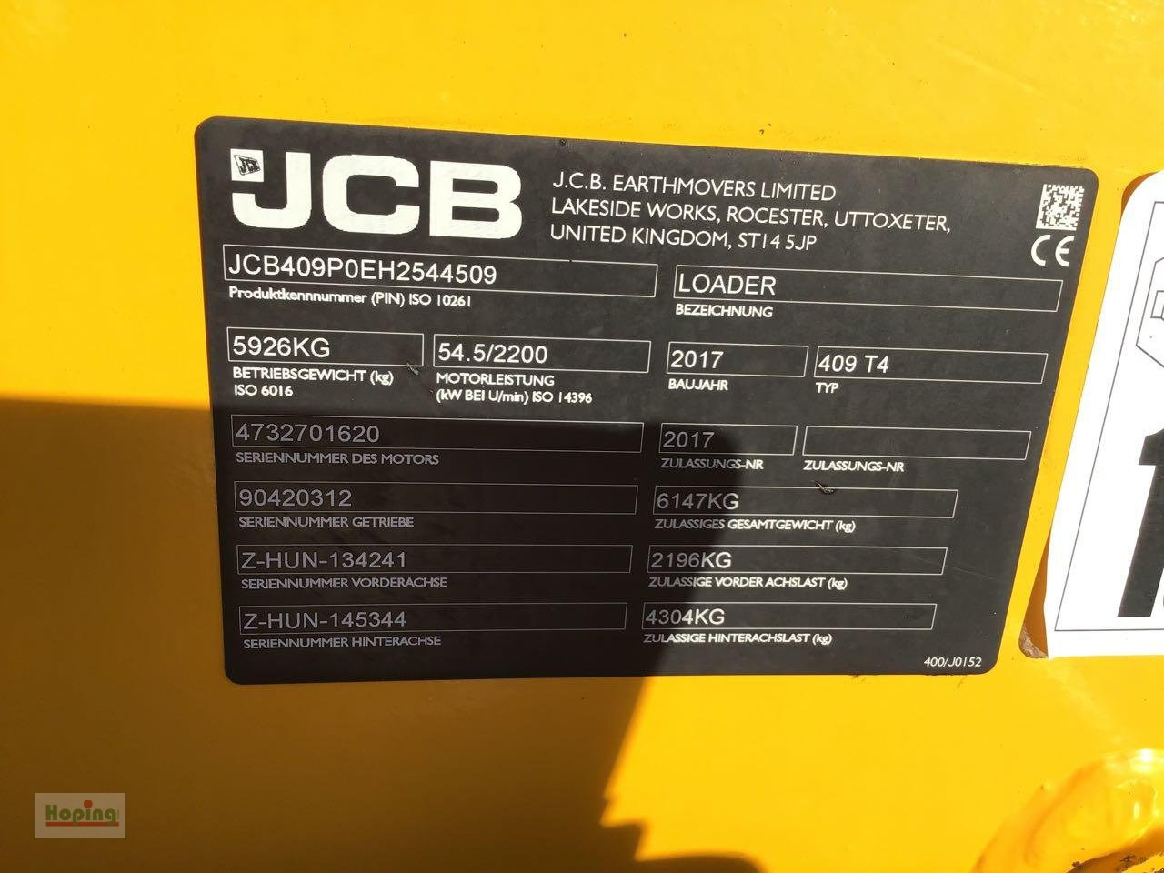 Chargeuse sur pneus JCB 409