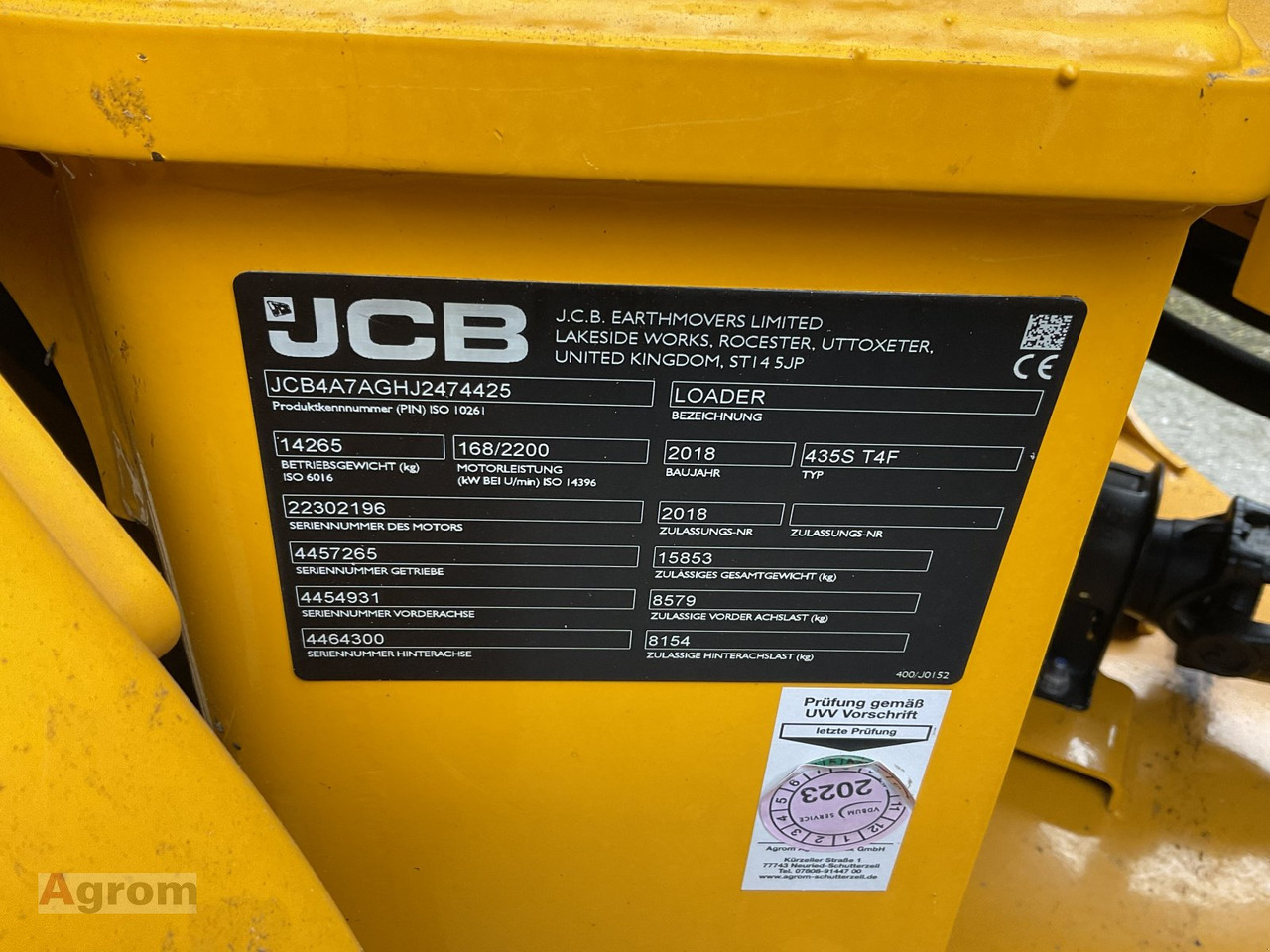 Chargeuse sur pneus JCB 435 S Agri HighLift