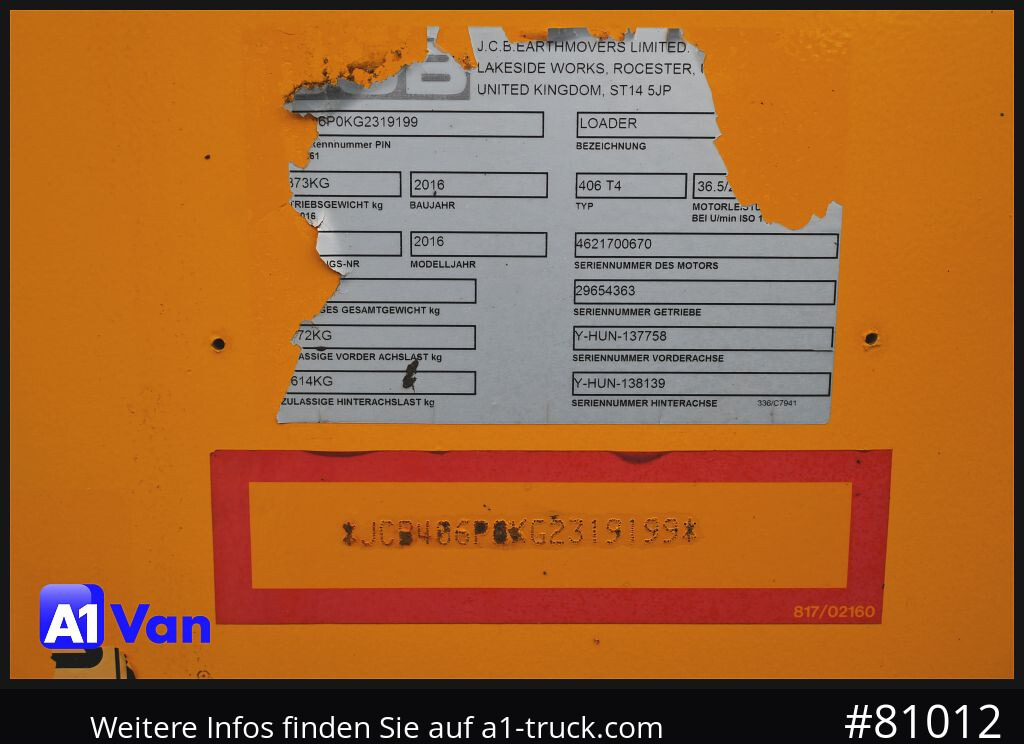 Chargeuse sur pneus JCB JCB 406 T4 Radlader