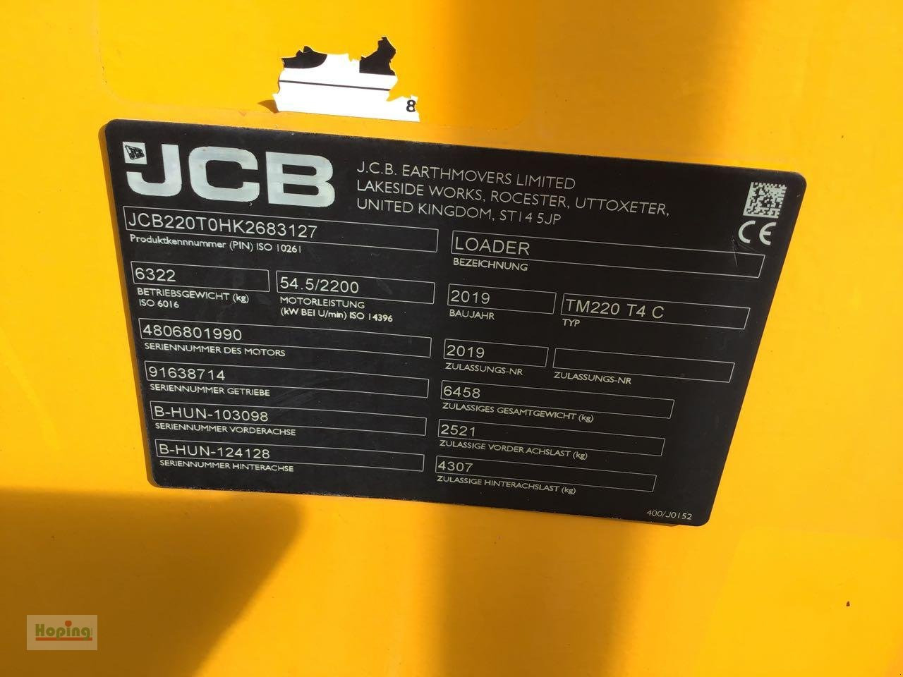 Chargeuse sur pneus JCB TM220