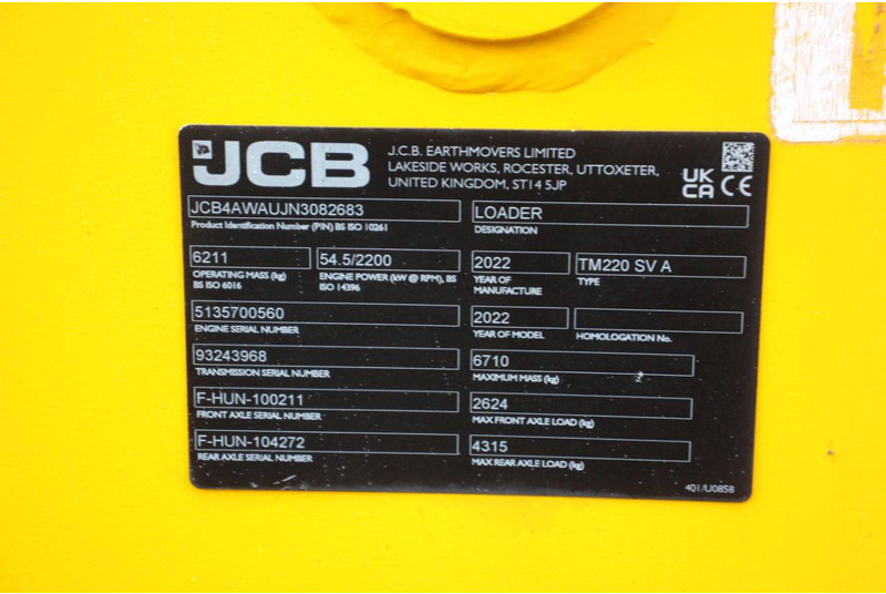 Chargeuse sur pneus JCB TM220