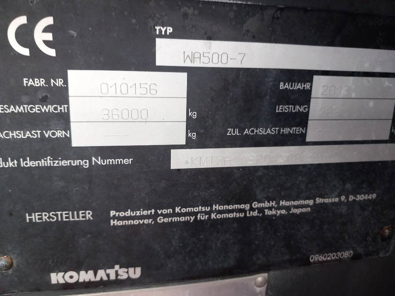 Chargeuse sur pneus Komatsu WA500-7
