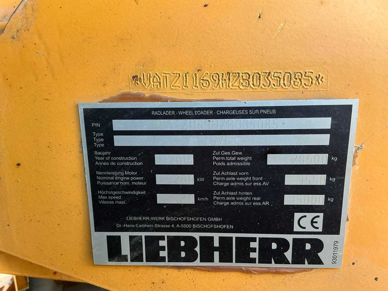 Chargeuse sur pneus LIEBHERR - L576 - SHOVEL - 2014