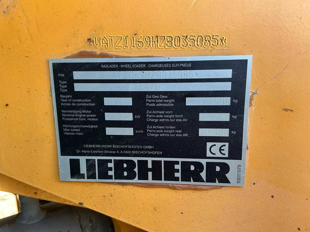 Chargeuse sur pneus LIEBHERR - L576 - SHOVEL - 2014