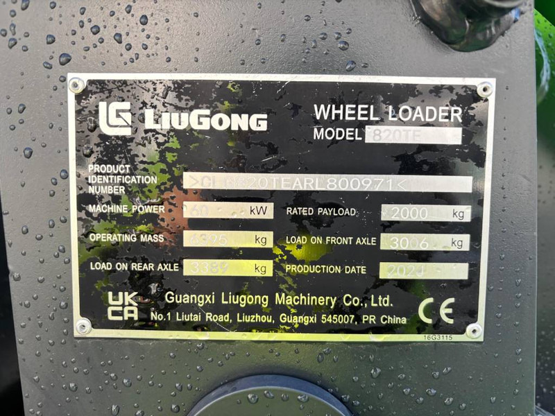 Chargeuse sur pneus LIUGONG 820 TE Electric
