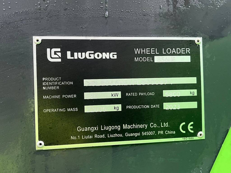 Chargeuse sur pneus LIUGONG 856 HE