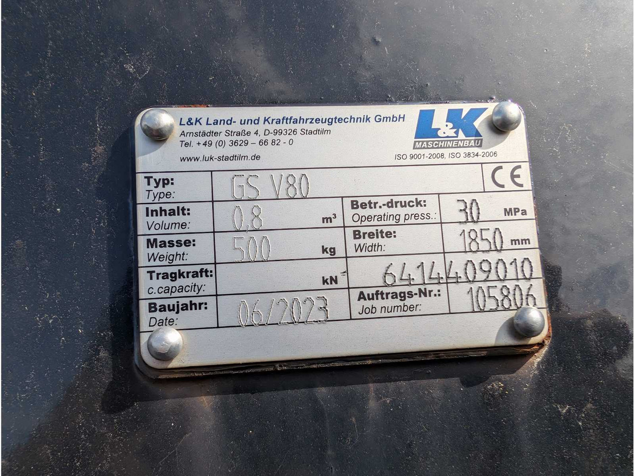 Chargeuse sur pneus L&K - GS V80 - 2023 - UNI BUCKET WITH TEETH - AS - 1850 MM - 0.8 CBM