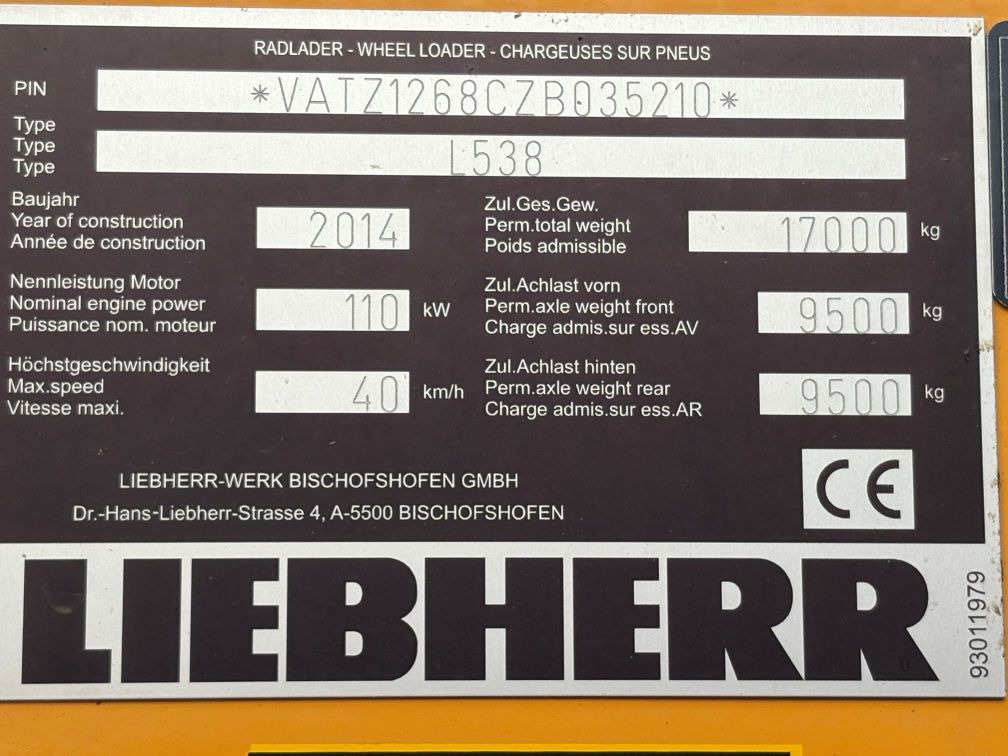 Chargeuse sur pneus Liebherr L538